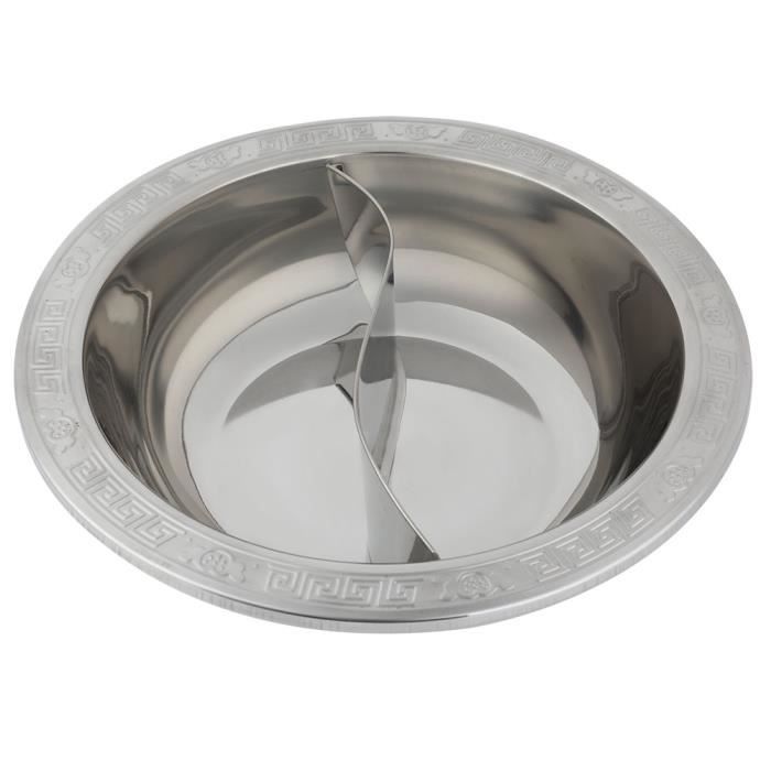 Pot chaud en acier inoxydable avec diviseur, pot de cuisson hotpot de