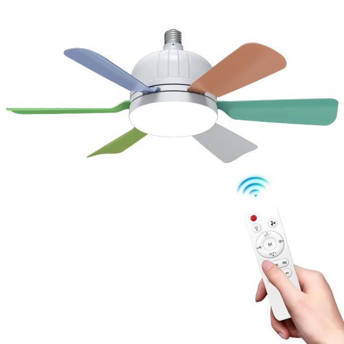 Ventilateur de plafond avec Lumières - JOULLI - E27 40W - 3 vitesses - 2400 lumens - Télécommande - Joulli