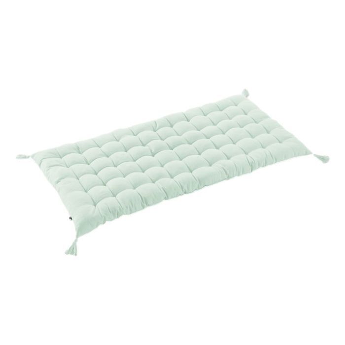 Matelas de sol avec pompons déperlant - Anti-UV Outdoor Kala en Coton 60 x 120 cm lEffet Papillon - Kala Menthe