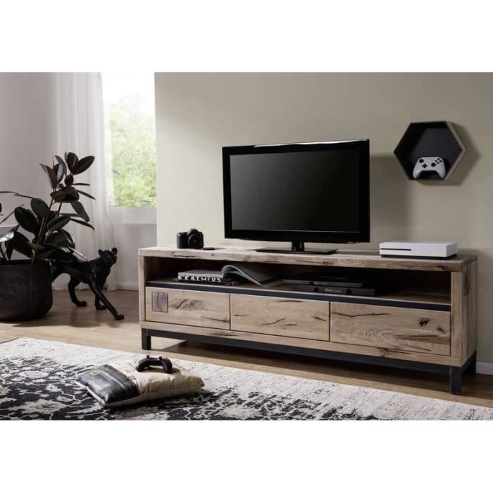 Meuble TV 220x40 Chêne sauvage huilé Bois naturel VILLANDERS #154