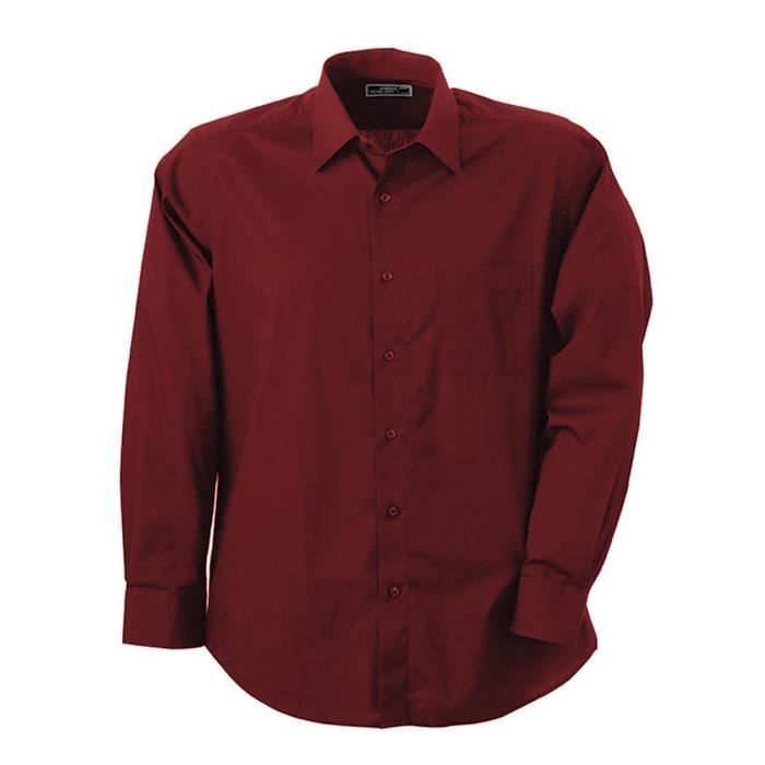 chemise homme bordeaux