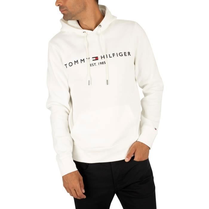 Tommy Hilfiger Homme Sweat a capuche a logo Blanc Blanc Cdiscount Pret a Porter