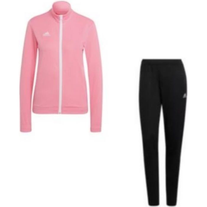 Jogging Femme Adidas Aerodry Rose et Noir - Respirant - Multisport - Manches longues