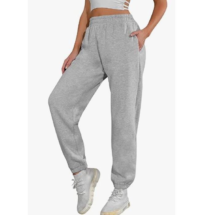 Pantalons de Survêtement Femme Sport Pantalon de Jogging Bas Pantalon Hiver  Fitness Pantalon avec Ceinture Elastique,Cravate Pieds Gris Clair -  Cdiscount Prêt-à-Porter