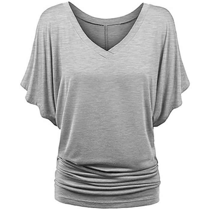 T-Shirt Femme à Rayures Chicrise - Manches Courtes Oversize - Viscose/Polyester/Elastane - Multicolore