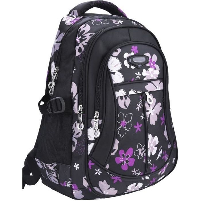 Sac à Dos Fille Primaire & Collège - Grand Format Léger, Imperméable Avec Trousse Incluse - Nylon - 32x20x47cm