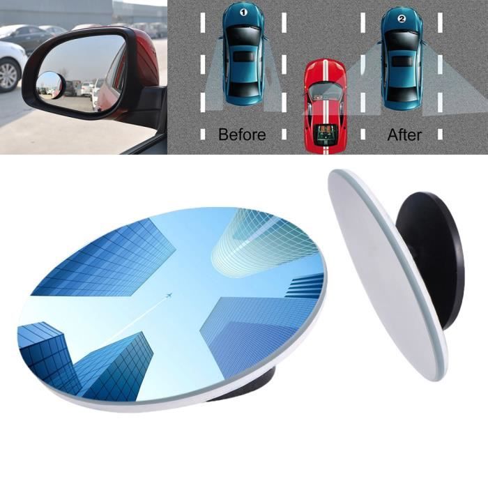 4 Miroirs Angle Mort Voiture 360° - Vision HD, Étanches, Adhésif Fort