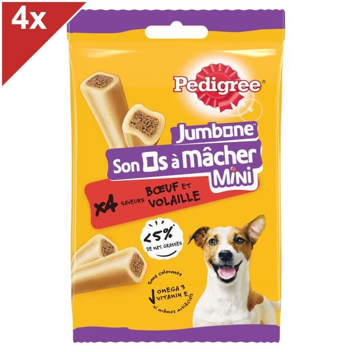 Comparer les prix de Os à Mâcher - PEDIGREE - Jumbone - Saveurs Bœuf & Volaille - Petit Chien - 4x160g