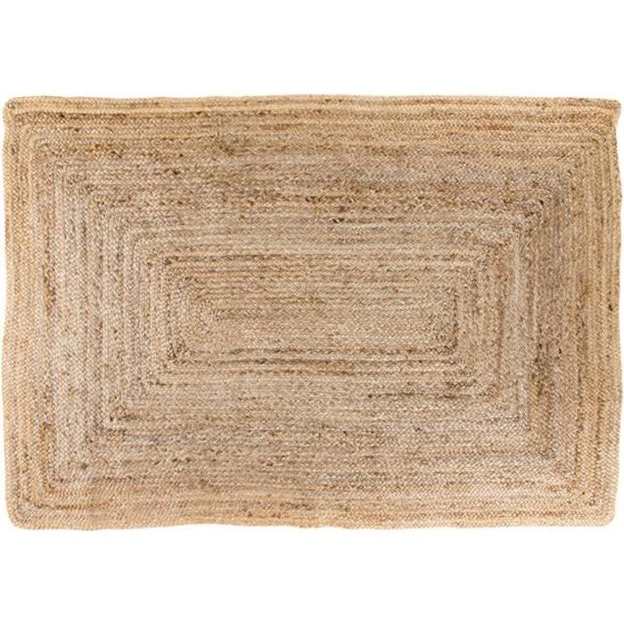 Tapis En Coton Jute Coloris Naturel Tresse Dim 240 X 180 X 1 Cm Cdiscount Maison