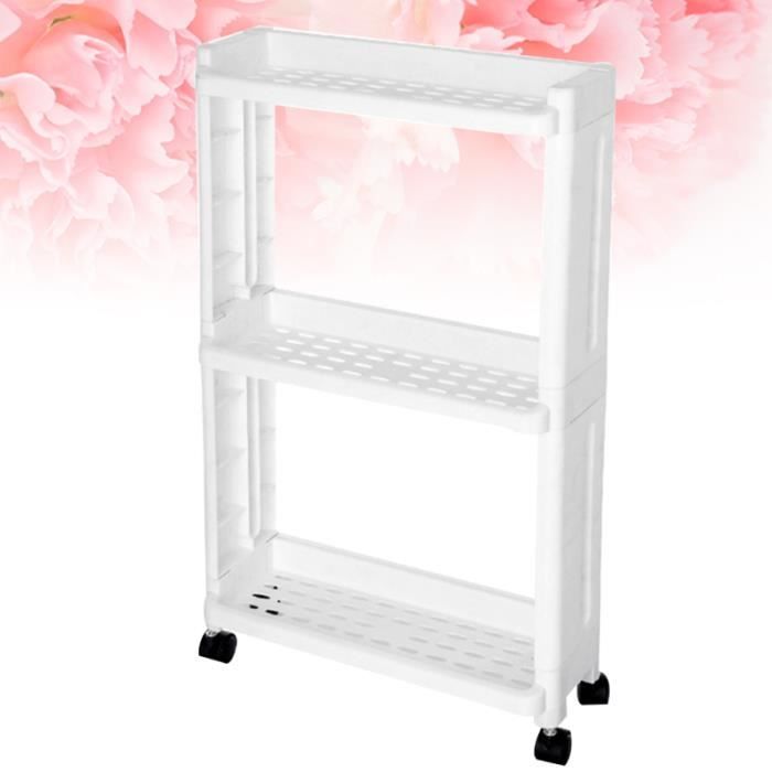 1PC 3-Tier Gap Storage Shelf Mobile Slim Slide Out Tower Rack with ...