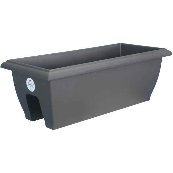 RIVIERA Jardinière de balcon - 52.5 x 23.5 x H 18.8 cm - Gris pailleté