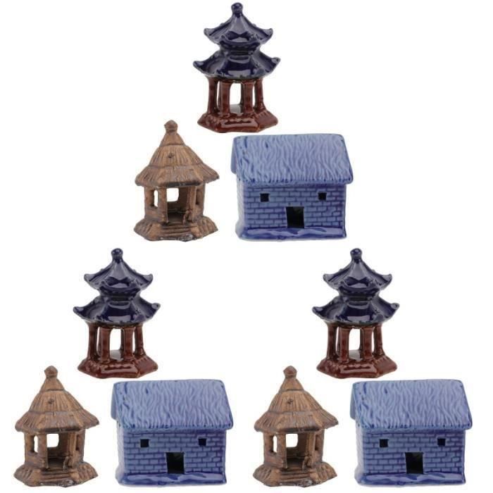 Zrshygs Mini Décoration Ornements Miniature Résine Banc Micro Jardin Plantes Pot