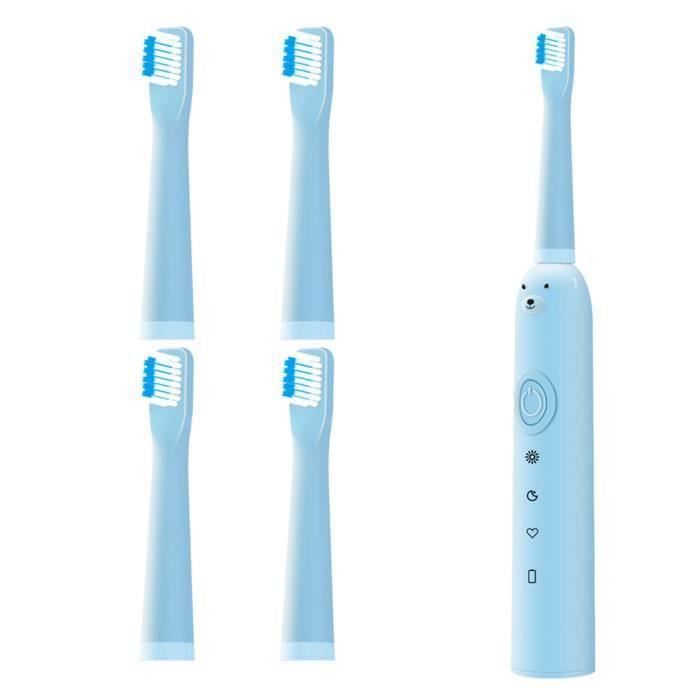 Brosse à Dents électrique Sonique Rechargeable USB - 5 Modes + 6 Têtes Offertes