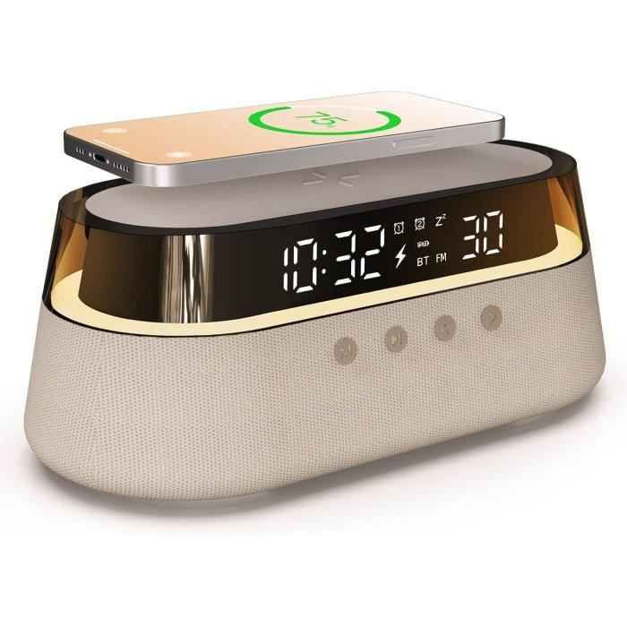 Radio reveil double alarme chargeur par induction/5W MUSE reveil-et