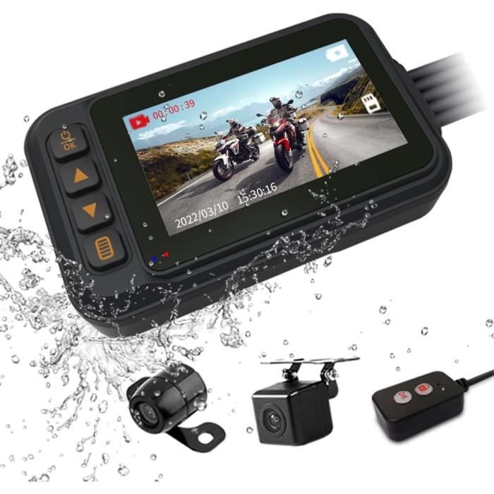 Dashcam Moto 2K Impermeabile IP66 Con Scheda 64GB Inclusa, Videocamera WiFi Con APP, Registrazione In Ciclo E Installazione Senza Fori