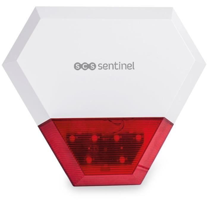 Sirène extérieure filaire additionnelle KitAlarm - SCS SENTINEL - Portée 80m - Alerte sonore et lumi