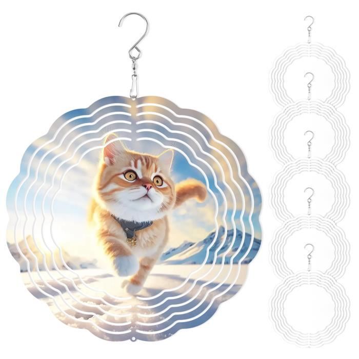 Seprendi 2 pezzi 25,4 cm sublimazione Wind Spinners Blanks 3D Double Sided sublimazione scultura Hanging Spinner per la decorazione del giardino