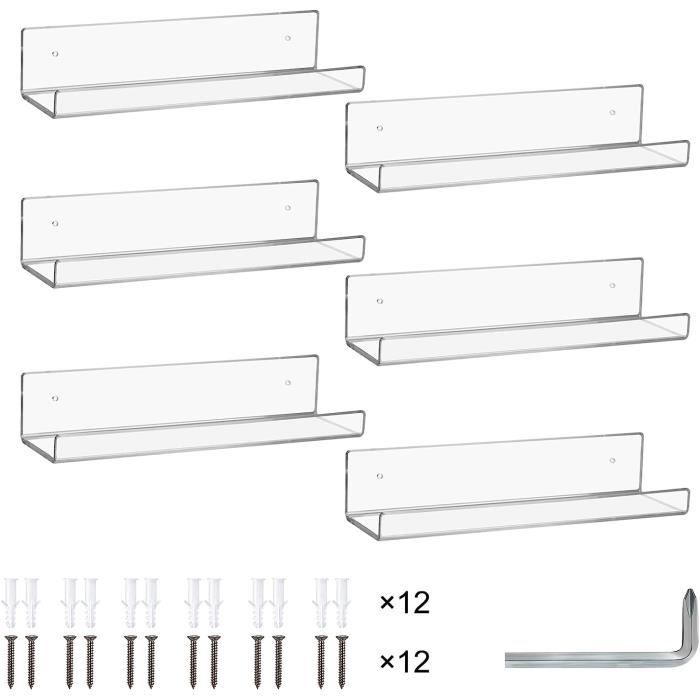 Hyakoz 6 PièCes éTagèRes Flottantes Transparentes Invisibles éTagèRe