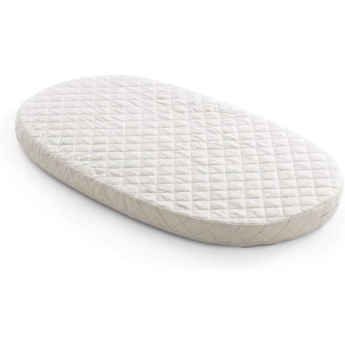 Matelas Stokke Sleepi - Pour Berceau/lit Enfant - Mousse Confort, Housse Coton - Blanc