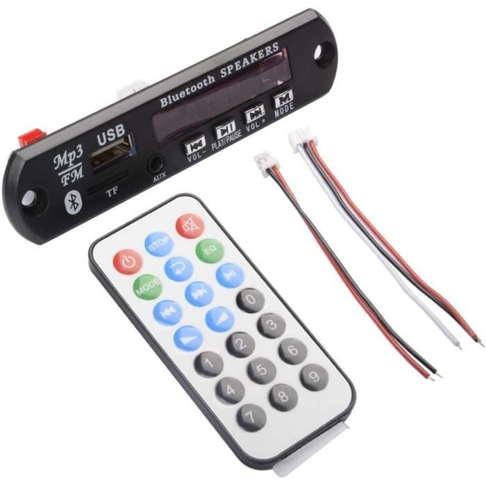 Module Audio Bluetooth 12V Avec USB, TF, FM, Décodeur Carte 5.0 Pour Voiture