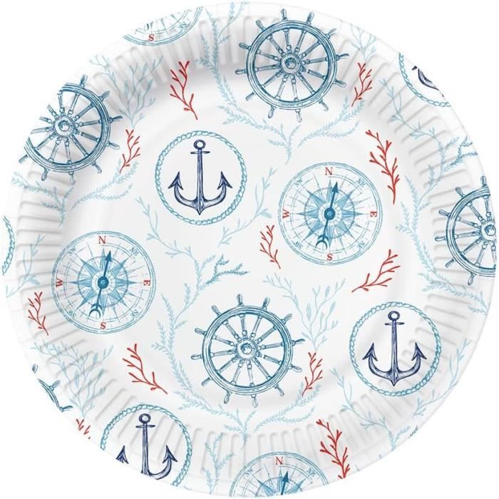 Assiette en papier ronde argent ø23cm (Lot de 6) : Assiettes jetables