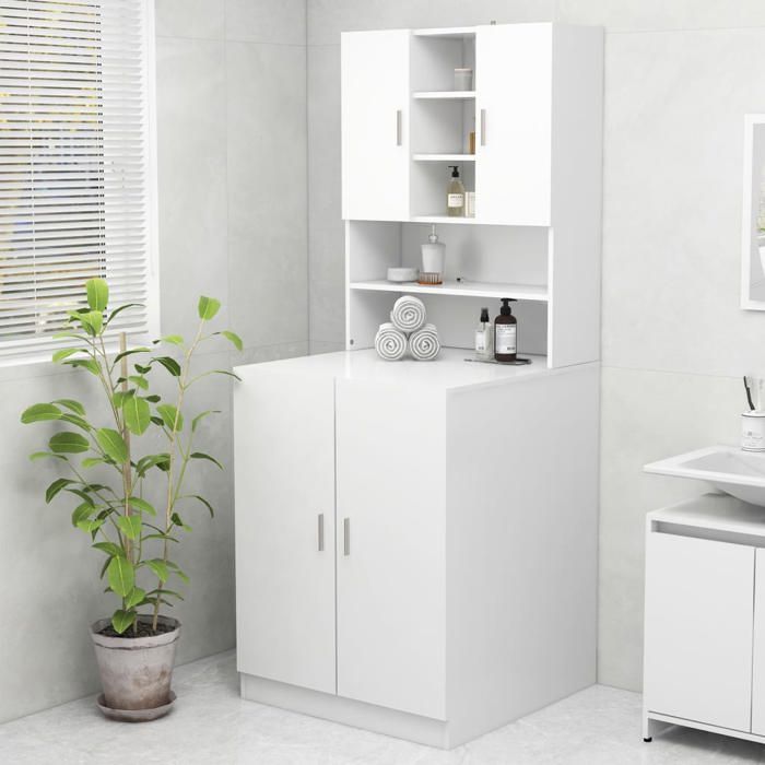 vidaXL Meuble pour machine à laver Blanc 3082008