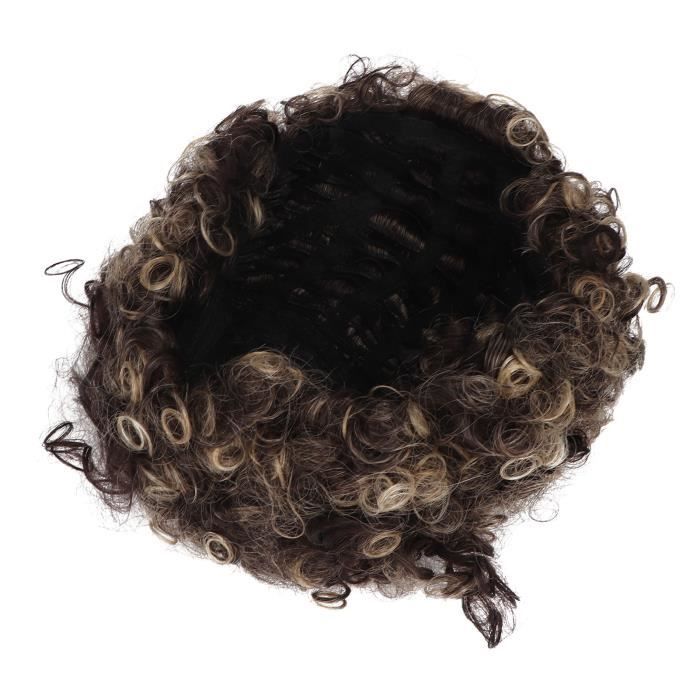 Perruque Synthétique Afro Courte Bouclée Noire - Avec 4 Bonnets - Neuf Sans étiquette - Pour Femme