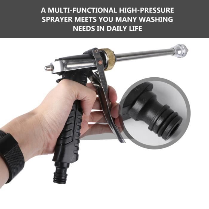 Pistolet à Mousse Haute Pression Pour Lavage Voiture Et Jardin - 8 Modes De Jet - Buse Réglable (Jaune)