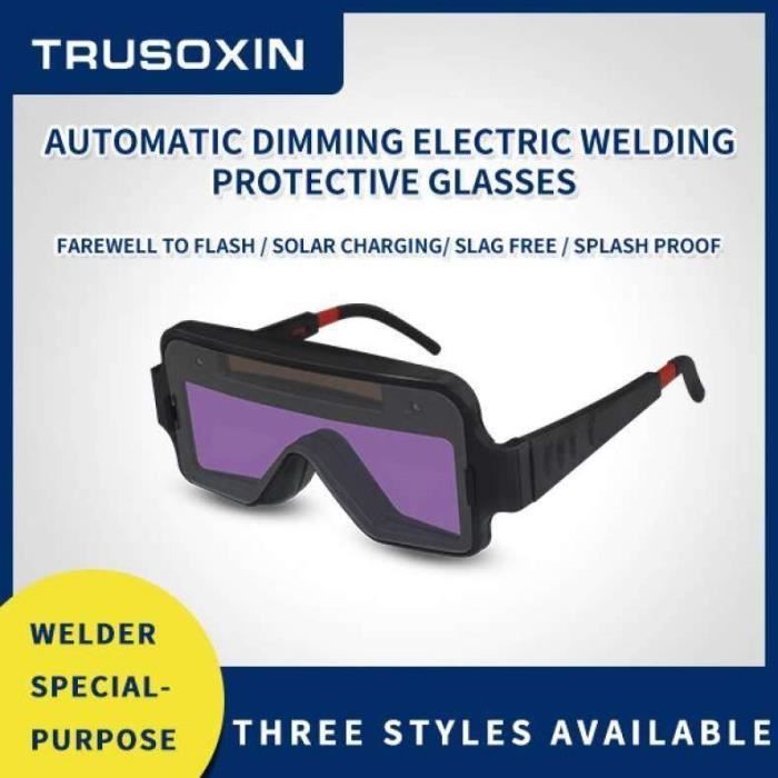 Lunettes De Soudage à Assombrissement Automatique - Protection Solaire Instantanée - Lentille PC Pour Soudure à L'arc Et MIG/MAG