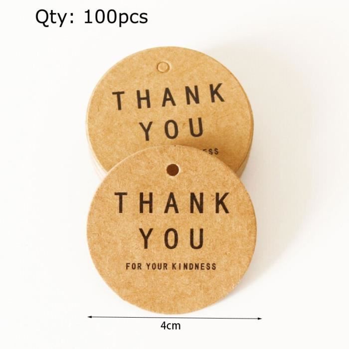Étiquettes Cadeaux Personnalisables En Papier Kraft Rondes - Avec Ficelle Pour Mariage, Anniversaire, Emballage Cadeau Et événements