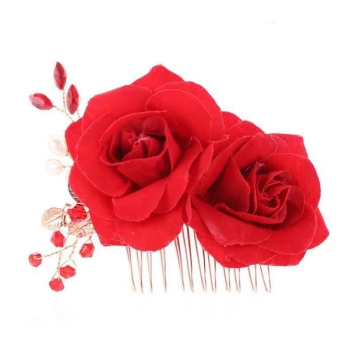 Bandeau Floral Halloween – Fleurs Roses Et Noires Artificielles – Accessoire Cheveux Pour Fête, Cosplay, Carnaval - 5