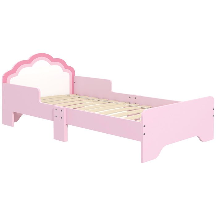 Lit pour enfants - ZONEKIZ - 3 à 6 ans design nuage sommier à lattes inclus chambre - bois - 143x74x55cm - rose Lit pour enfants - ZONEKIZ - 3 à 6 ans design nuage sommier à lattes inclus chambre - bois - 143x74x55cm - rose