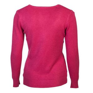 Pull col V, laine d'agneau, rose chiné