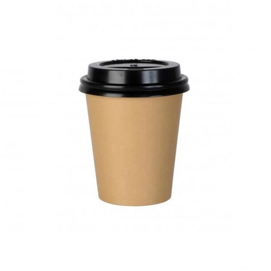 100 Gobelets Carton 240ml Avec Couvercles - Écologiques Pour Boissons Chaudes Et Froides