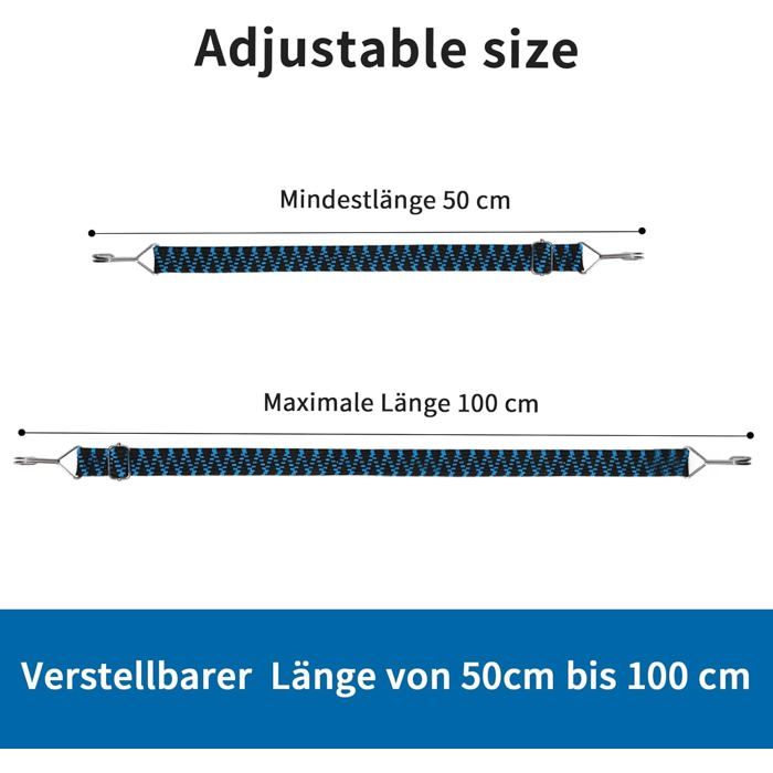 Farerkass Lot De 25 Tendeurs Élastiques Avec Crochets 25 Cm – Sandows Caoutchouc Solides Pour Bâches, Tentes, Camping, Filets, Bannières & Affiches