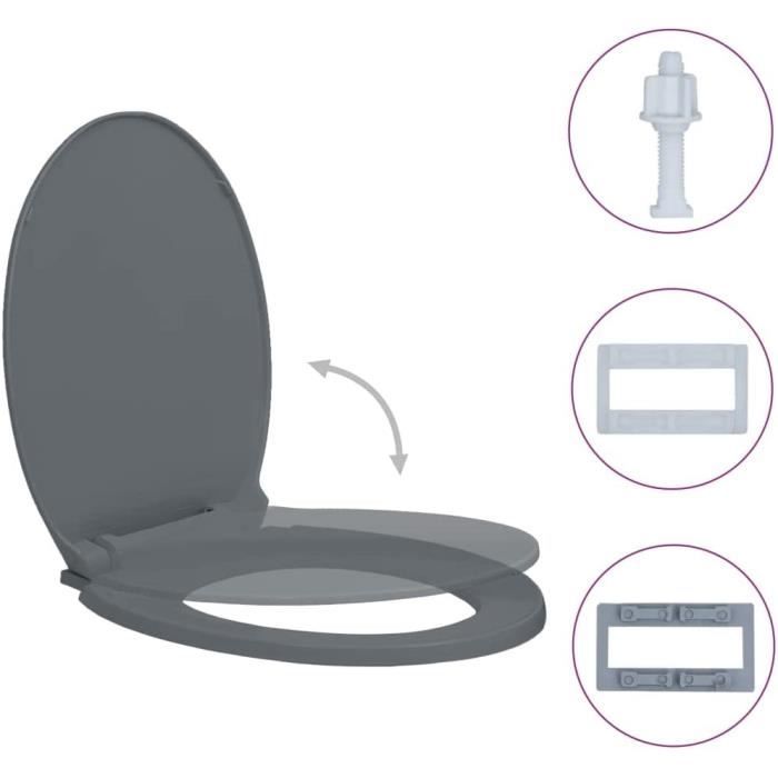 Abattant WC avec Frein de Chute, Lunette de Toilette Clipsable avec une  Capacité de Charge 150 kg, Lunette WC Antibactérien [120] - Cdiscount  Bricolage