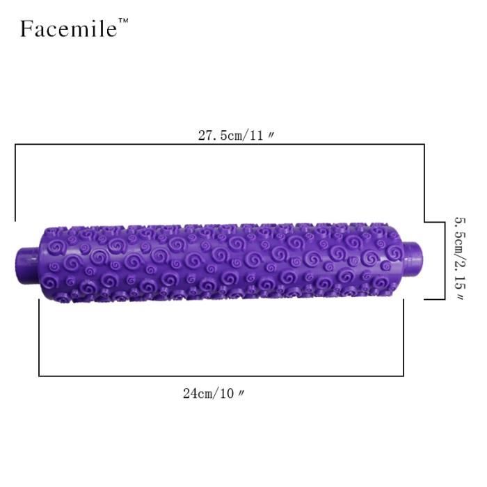 WPKD BLUEIY Rouleau à Pâtisserie Fondant de 22cm, Rouleau à Pâtisserie en Plastique Rouleau à Pâtisserie Portable with Bagues en Silicone pour Gâteau Fondant Biscuit Pâte à Biscuits Outil de Cuisson