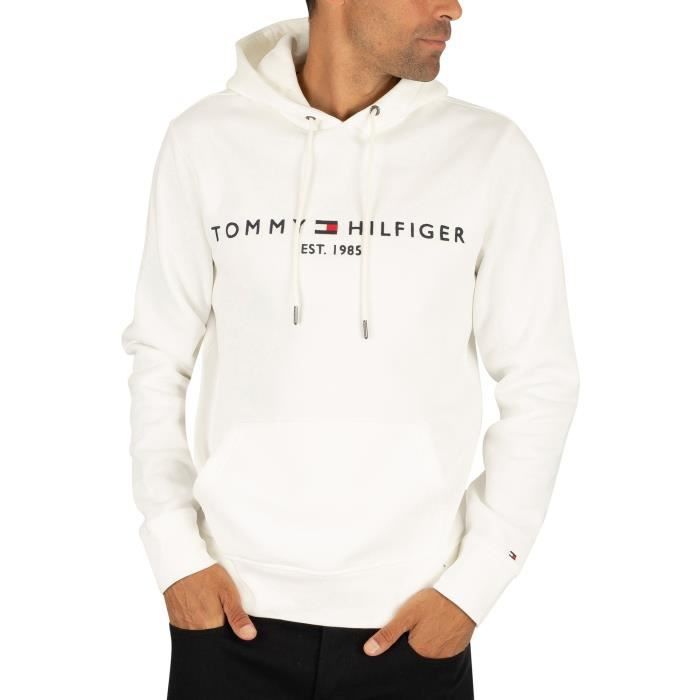 Tommy Hilfiger Homme Sweat à capuche à logo, Blanc Blanc - Cdiscount Prêt-à -Porter