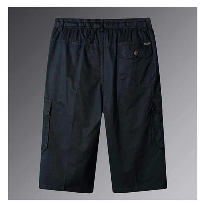 pantacourt-cargo-homme-en-coton-taille-elastique-casual-pantalon-court