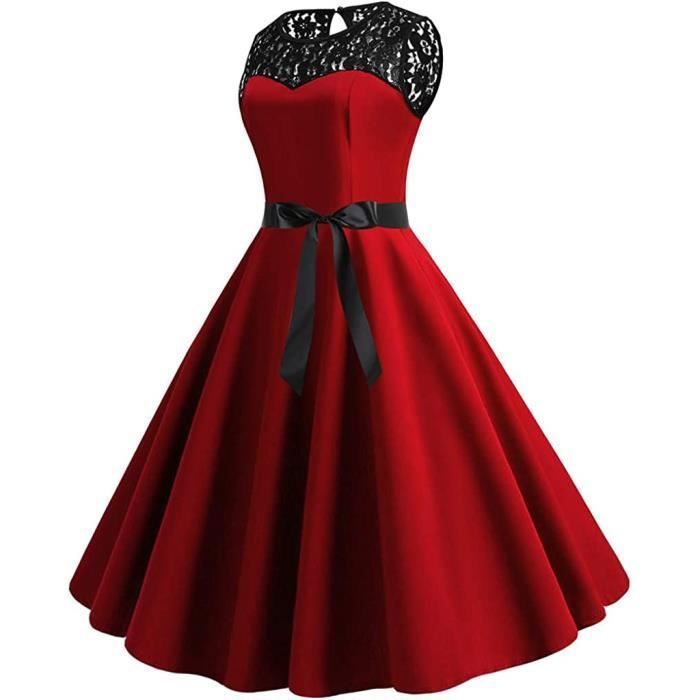 Robe Cocktail Soiree Vintage retro annee 1950 pin up Rockabilly Swing Grey Femme Grey Cdiscount Pret a Porter