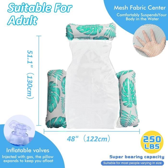 Matelas gonflable pour Piscine - Marque - 4 en 1 Multi Usage - Blanc - Jeux - Jouets