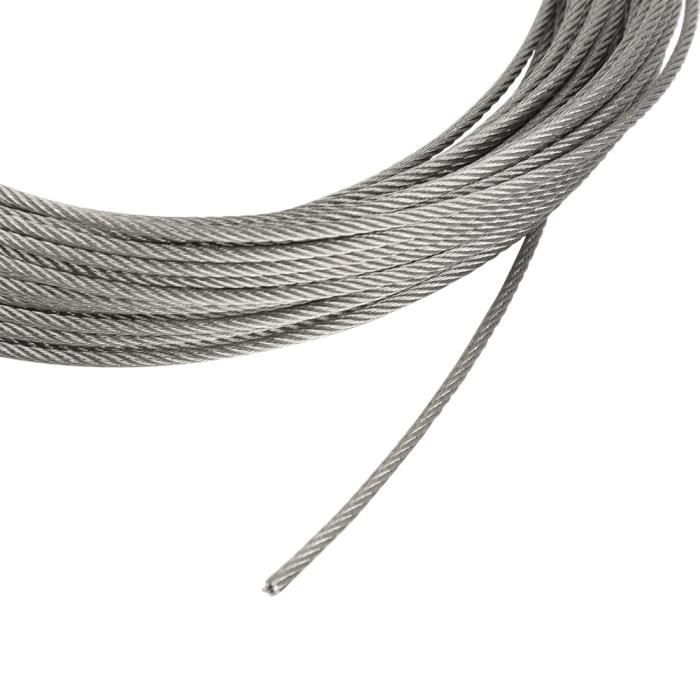 EJ.life Fil d'acier Câble métallique en acier inoxydable 304, 20m, 1 pièce,  fil en acier dur pour le electronique industriel - Cdiscount Bricolage