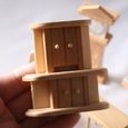 VINGVO Meubles de maison de poupée de salon en bois Meubles de maison de poupée en bois Ensemble de salon de meubles miniatures à-2