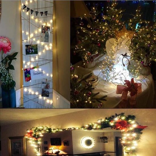 Guirlande Lumineuse Lierre 10m 100 LED Avec Télécommande - Feuilles Artificielles Alimentées Par Pile