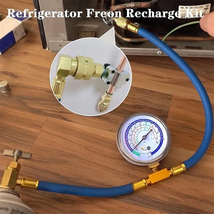 Kit De Tuyaux De Charge Pour Climatisation Et Réfrigération - Compatible R410A, R32, R404A, R134A - Avec Manomètre Double, Adaptateurs Et Crochet - Pour AC Auto, Domestique, Commercial