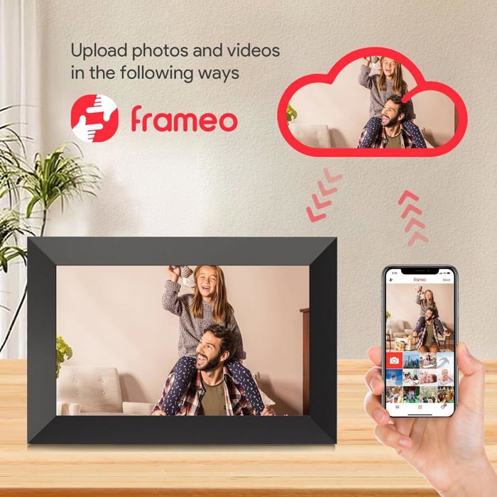 Cadre Photo Numérique 10,1 Pouces WiFi 32 Go - Écran Tactile IPS HD - Partage Instantané Via App - Rotation Automatique - Cadeau Pour Parents - 3