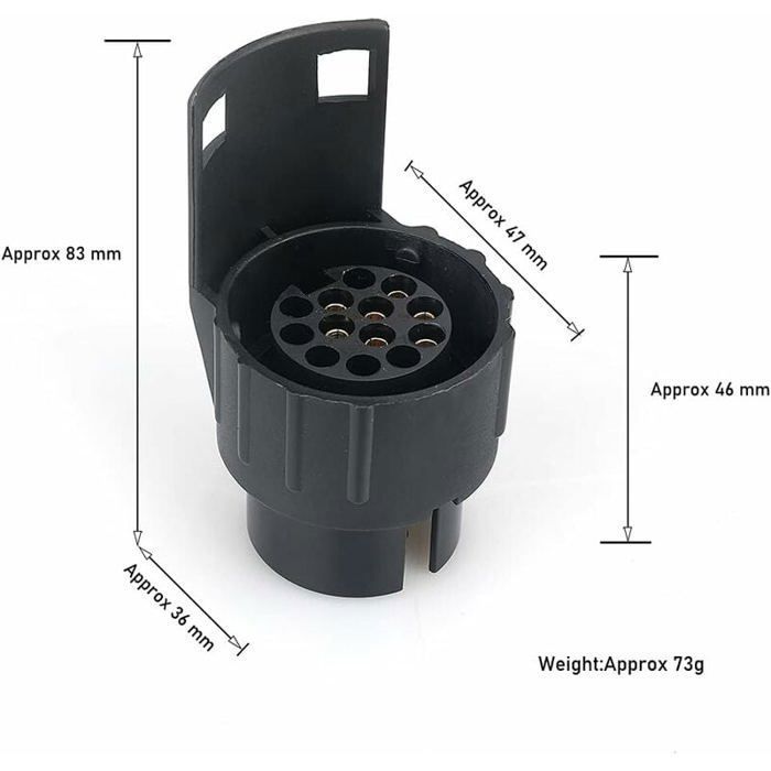Ahlsen Remorque Adaptateur Prise, Adaptateur Prise Remorque 7 vers 13 Broches, Adaptateur De