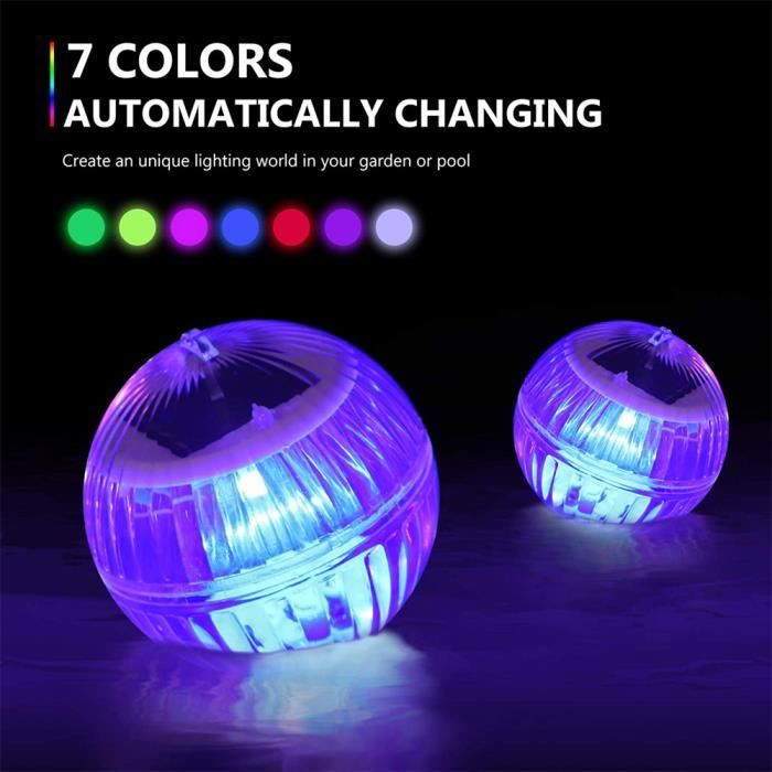 AVCXEC Lot De 2 Boules Lumineuses Piscine Solaire 34cm - Sphères LED RGB Flottantes Avec Télécommande - Jardin Fête Spa