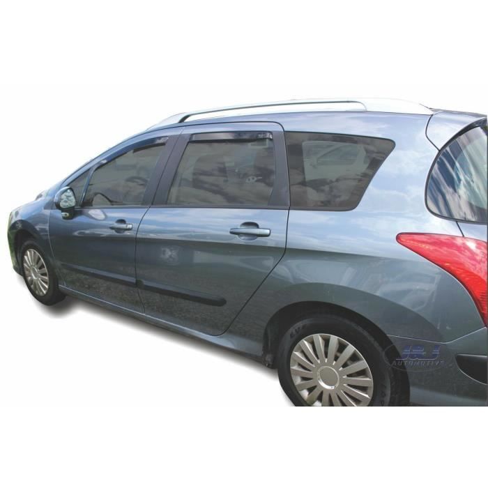 Déflecteurs De Vent HEKO Pour Peugeot 206 5 Portes 1998-2012 - 2 Pièces Noir