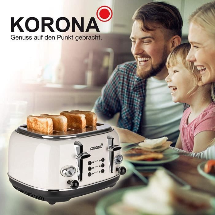 Korona 21133 Grille-pain Vert 2 tranches avec ebout pour petits pains